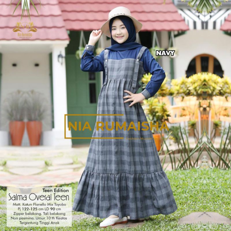 SALMA OVERAL TEEN gamis kids teen motif dres remaja original nia rumaisha orinaura murah lebay