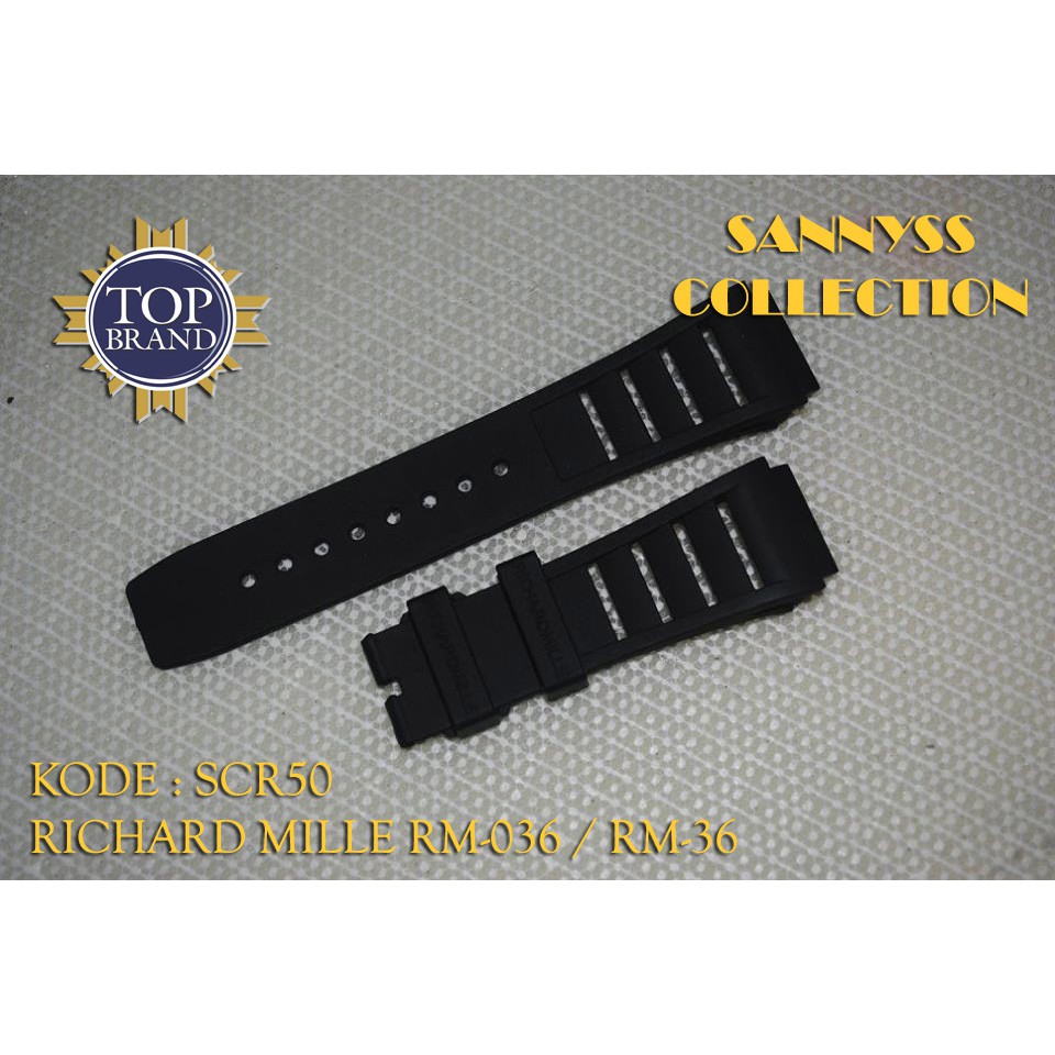 STRAP TALI JAM RICHARD MILLE RM-036 - RM 036 - RM036 HITAM PREMIUM