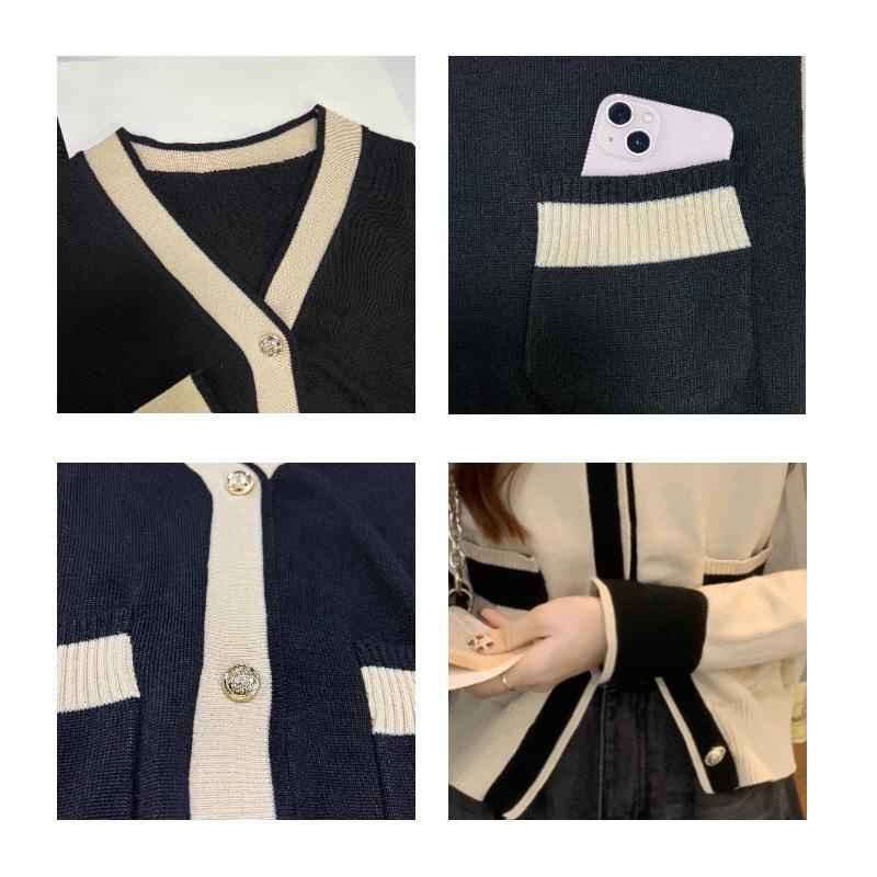 Baju wanita korea Cardigan rajut wanita Cardigan/Atasan Rajut Outer ​lengan Panjang Atasan wanita lengan panjang/ Atasan wanita korea/Sweater rajut/Cardigan panjang rajut crop