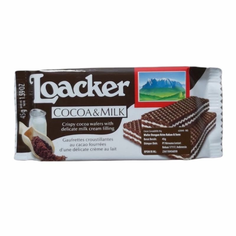 Loacker Wafer Cocoa & Milk 45 gr | Loacker Wafer