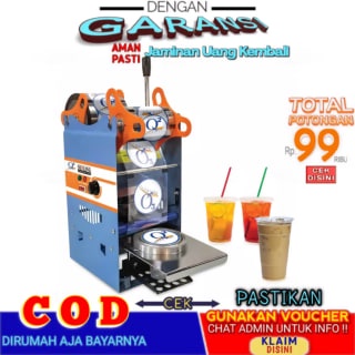 Cup Sealer Mesin Press Penutup Gelas Plastik Minuman Perekat Gelas Teh Popcorn Jus Meriah