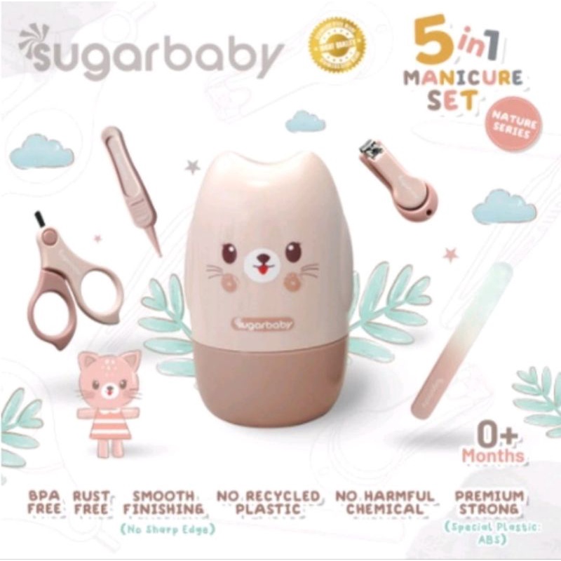 Sugarbaby GUNTING 5in1 manicure set nature series / perlengkapan gunting kuku