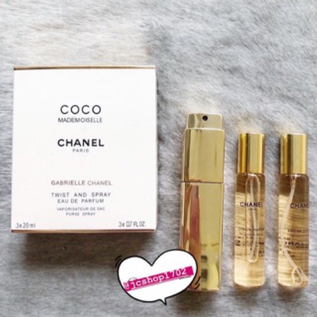 Coco chanel mademoiselle twist and spray / refill dapat 2 botol