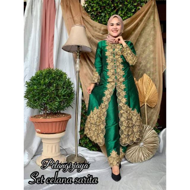 ( TERLARIS ) Kebaya Modern Set celana / kebaya pesta / kebaya murah / kebaya Tafetta/ SETELAN KEBAYA