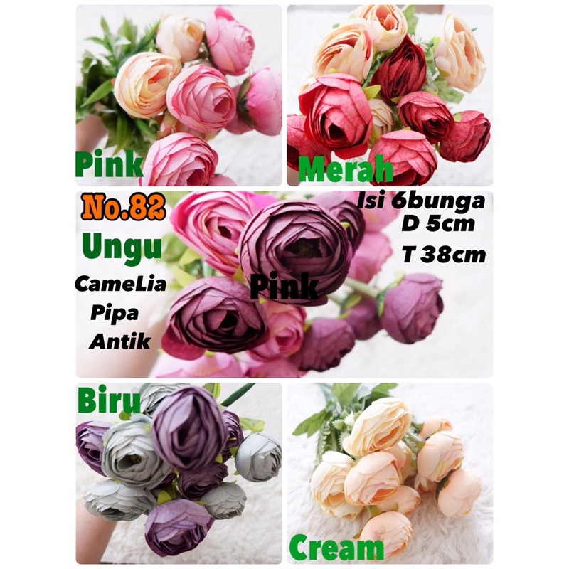 Bunga Camelia Pipa antik / Bunga artificial / Bunga camelia grup