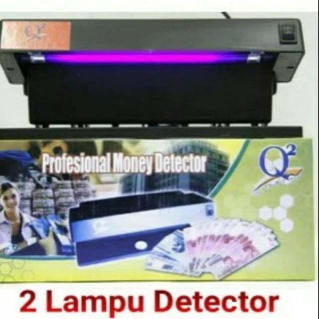 RANTANGSHOP DETEKTOR UANG PALSU UPAL MONEY DETECTOR 2 LAMPU RANGKAP DOUBLE LAMP