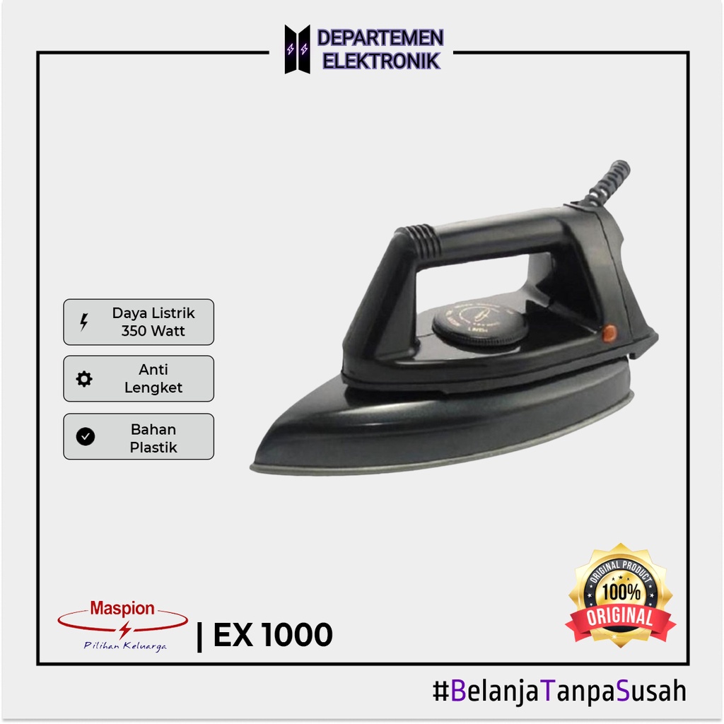 SETRIKA / GOSOKAN PAKAIAN ANTI LENGKET MASPION / MASPION EX 1000