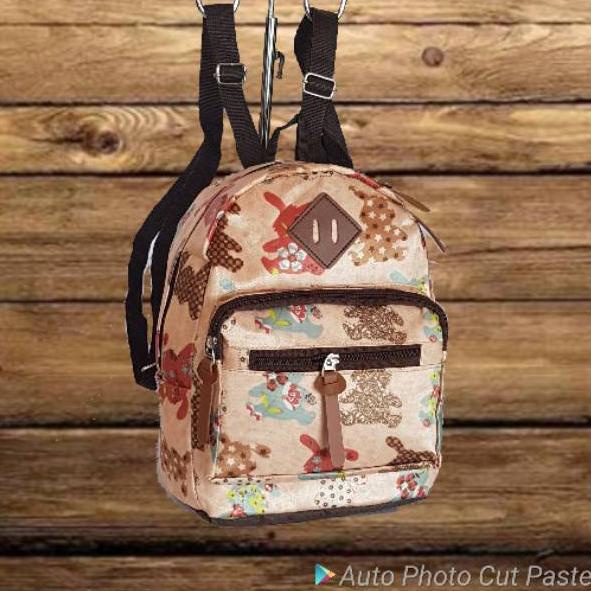 ➸ Tas ransel kecil motif/Tas Wanita Cewek Murah Ransel Backpack Mini/JANSPORT MINI/GRATIS POM POM ❀