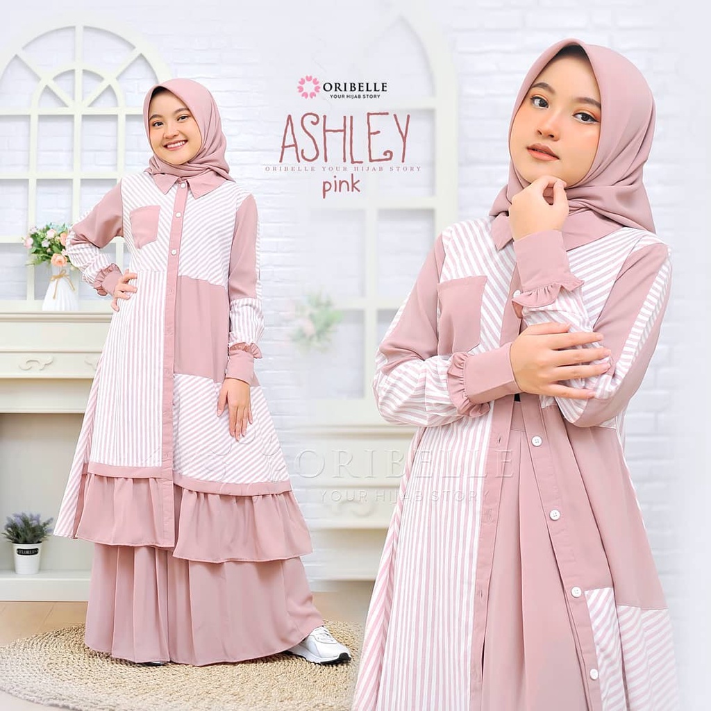 MRA - Gamis Anak Usia 8-12 Tahun Ashley kids Model Gamis Anak Terbaru 2021 Kekinian