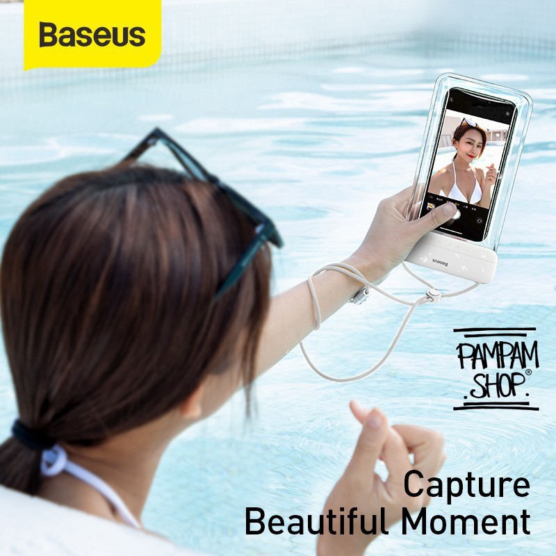 BASEUS ORIGINAL Lets Go Slip Cover Waterproof Bag Phone Case HP Anti Air Basah Pelindung Handphone