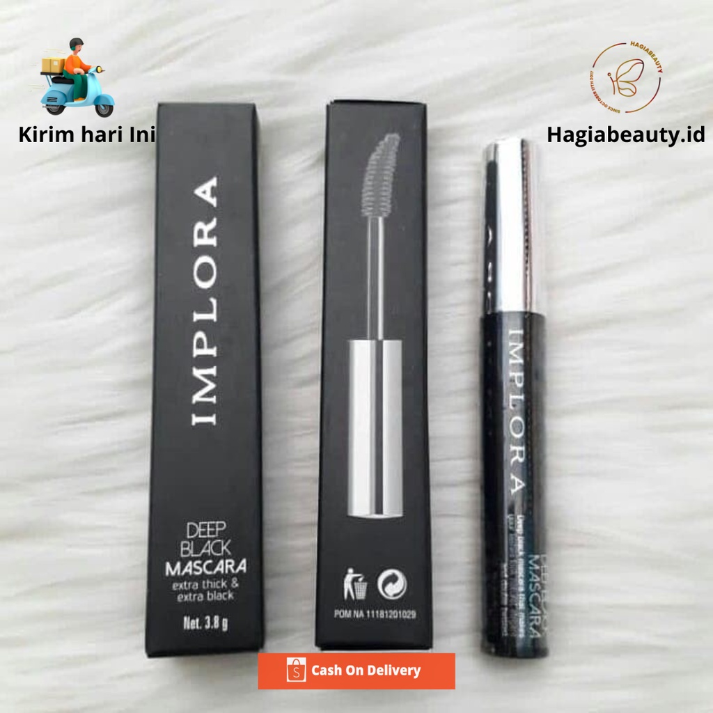 BISA COD - IMPLORA DEEP BLACK MASCARA EXTRA THICK &amp; EXTRA BLACK