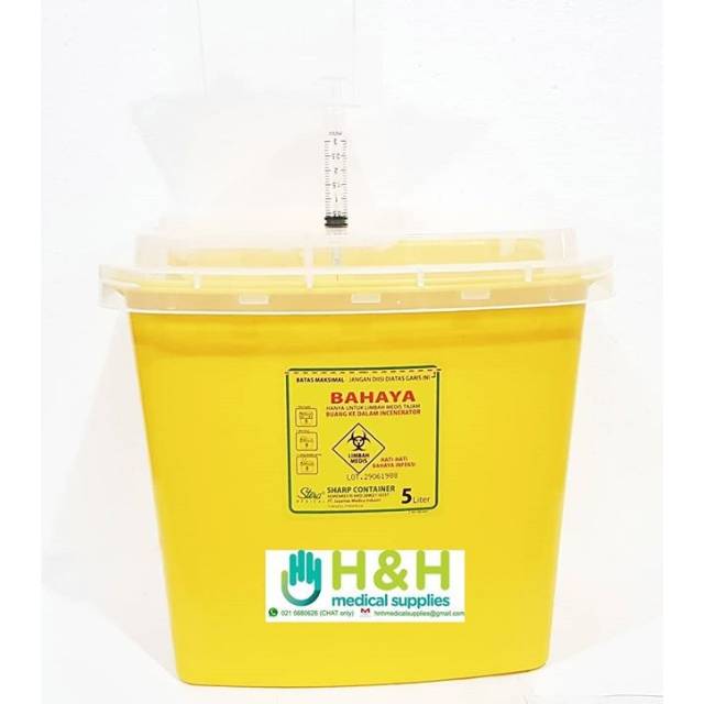 STERA SHARP CONTAINER 5 L / Tempat Sampah Jarum / Biohazard Waste