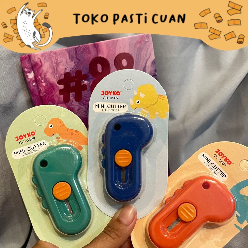 

cutter joyko karakter dinosaurus dino pisau mini keperluan memotong import lucu elegan unik fancy imut bisa COD termurah