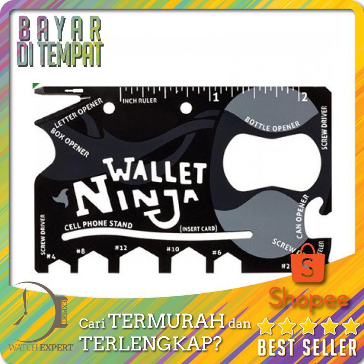 TERMURAH Wallet Ninja 18in1 Multi Purpose Credit Card Sized Pocket Tool