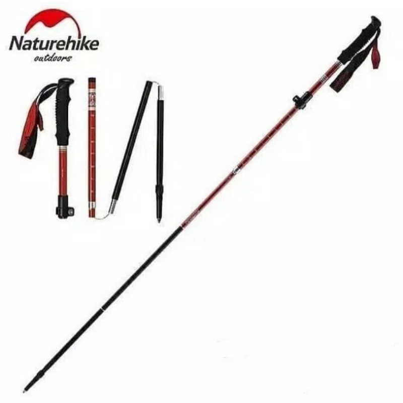 Naturehike Trekking Pole ST09 5 Nodes NH17D009-Z Red Original Resmi Folding Trekpole Naturehike