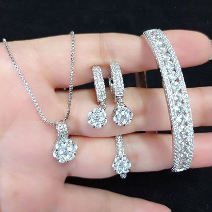 Set Replika Berlian Set Xuping Set Perhiasan Replika Emas Titanium