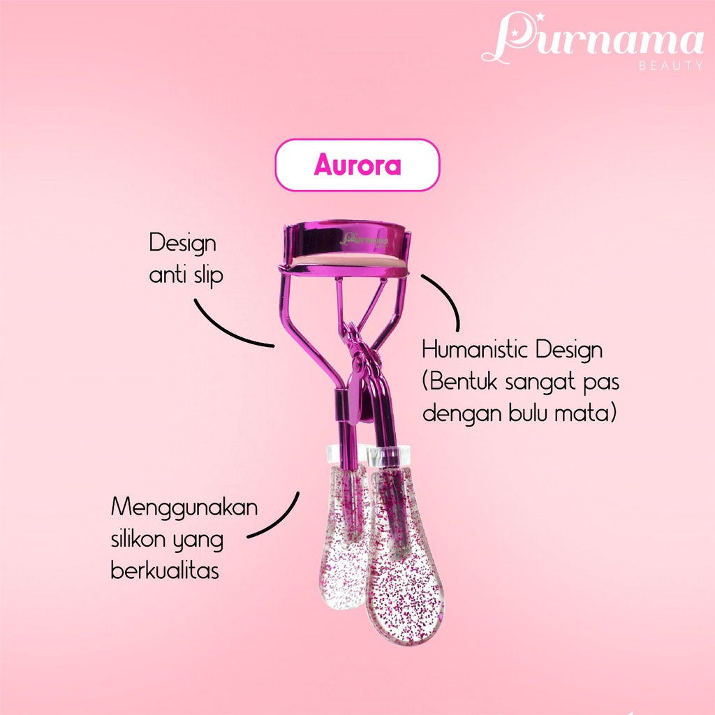 SALE 11.11 Purnama Beauty Glam Eyelash Curler - Jepitan Bulu Mata/ Penjepit Bulu Mata FREE Makeup Sponge