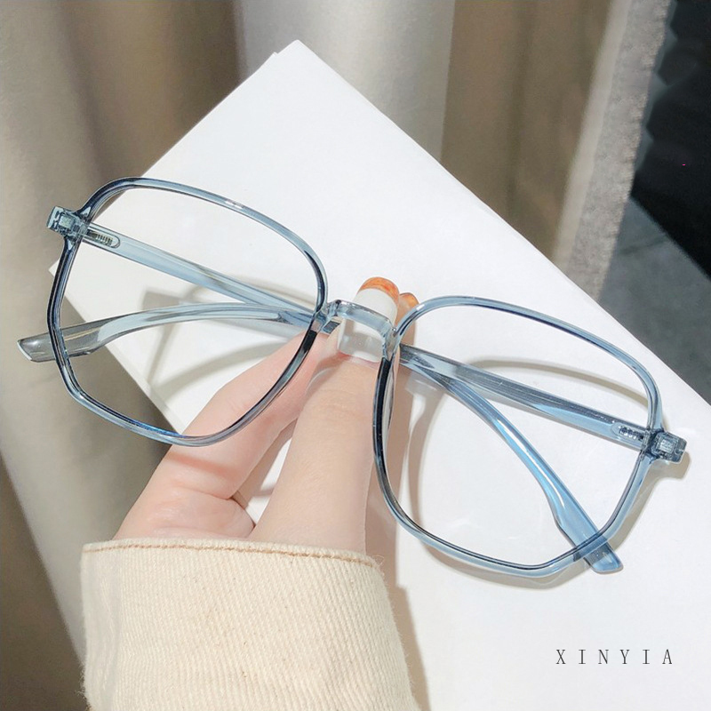 Anti Biru Kacamata Korean Design Square Besi Frame Eyeglasses Untuk Wanita/Pria