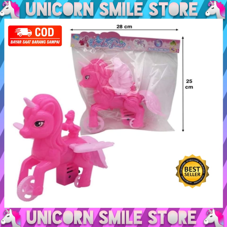 MAINAN ANAK KUDA PONY TARIK / KUDA PONI DORONG TARIK BISA BUNYI KRING OCT 7231 PROMO TERMURAH COD SN