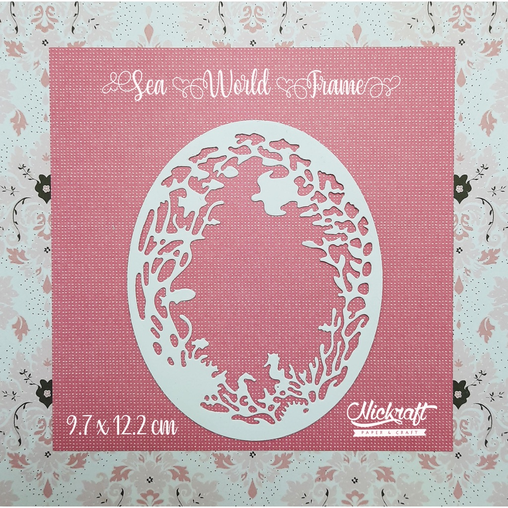 

SEA WORLD FRAME OVAL - Hiasan Scrapbook Kertas Die Cut Tema Laut