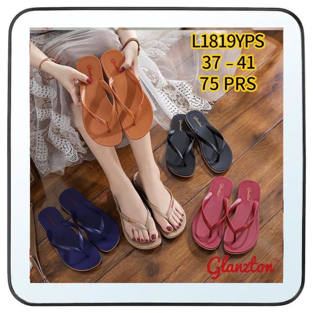 Sandal jelly teplek wanita dewasa merk glanzton L1819 original ukuran 37-41 Sandal import