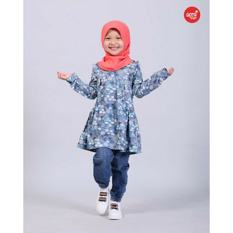 Tunik Pattern Flower Afrakids TP001 untuk usia 2-12 tahun