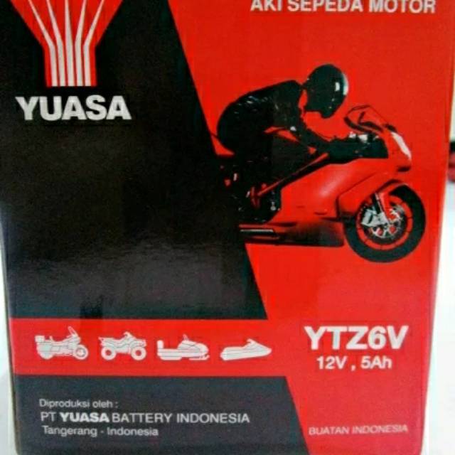 Aki yuasa ytz6v vario 125 cb150 klx