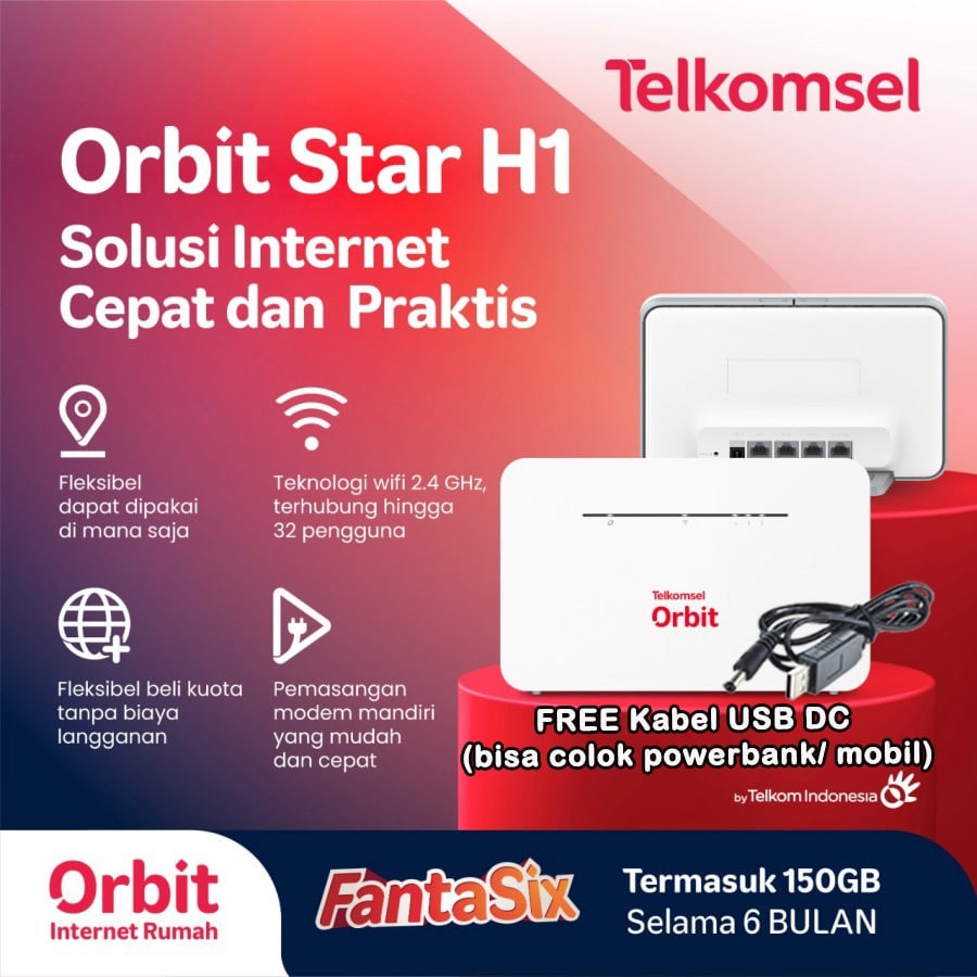 Jual Modem Mifi Wireless Router HUAWEI B311 ORBIT H1 4G LTE Free Tsel ...