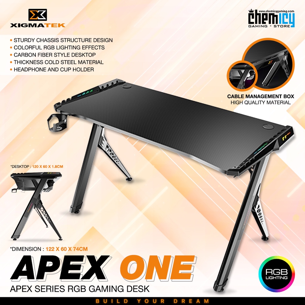 Xigmatek Apex One RGB Gaming Desk / Meja Komputer