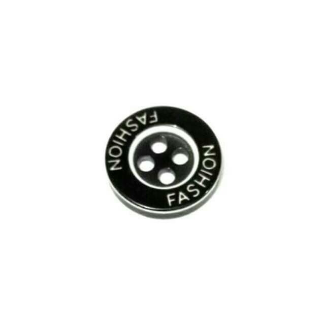 100 PCS kancing kemeja fashion 13 mm lobang 4 hitam putih dan 15 mm