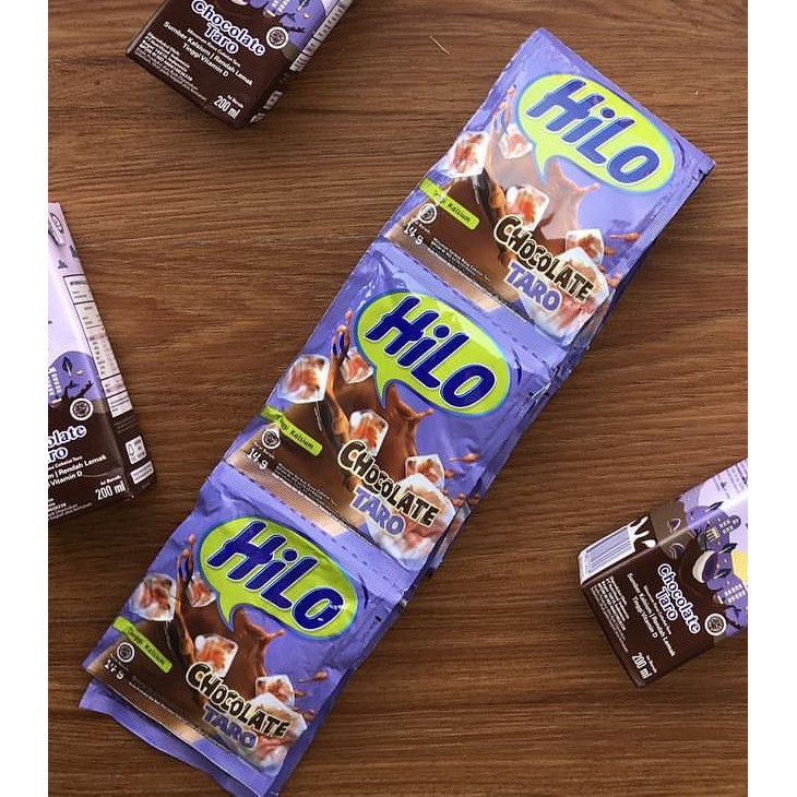 

HiLo Chocolate TARO / HAZELNUT / BANANA / WHITE CHOCO 14GR isi 10 SACHET