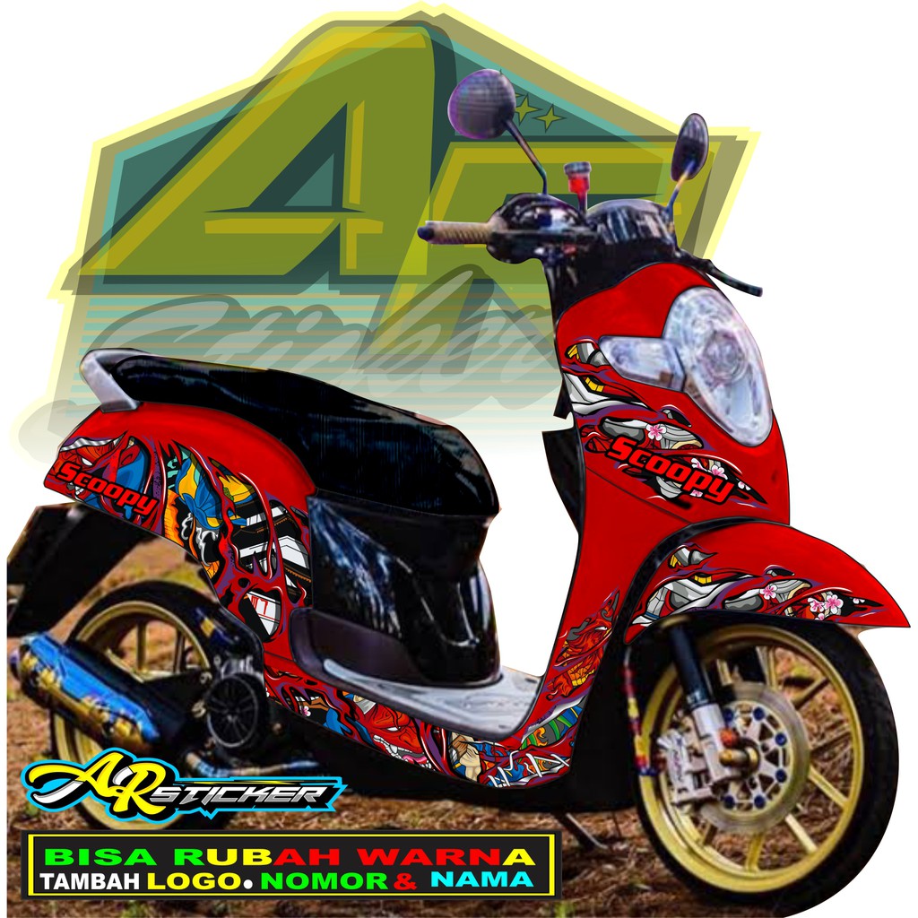 Decal scoopy Decal Scoopy full body Full Blok Decal Scopy Dekal New Fi 2017 2018 2019 2020 MERAH