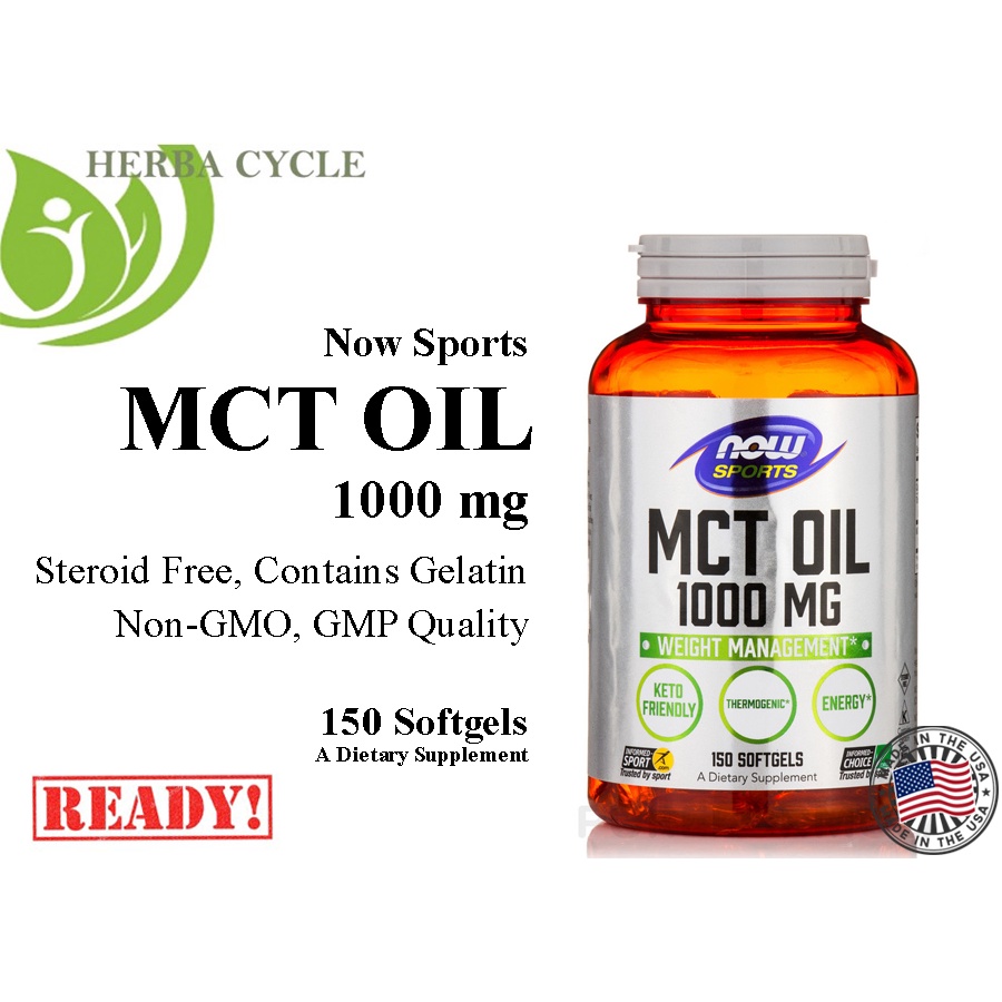 Now Sport MCT Oil 1000 mg 150 Softgels Medium Chain Triglycerides USA