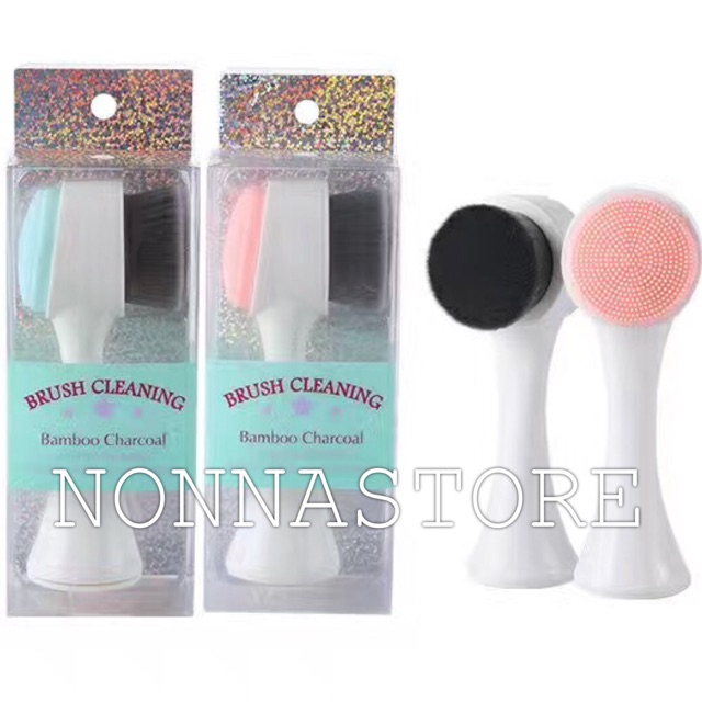 Facial Brush Cleansing Pore 2 Sisi Sintesis + Silikon - Double Ended Face Brush Clean LAMEILA