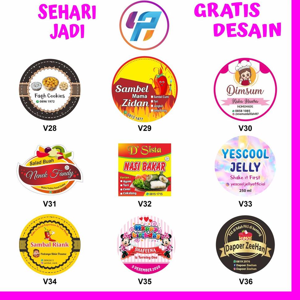 

Stok lagi / GnK CETAK STIKER LABEL KEMASAN A3 VINYL + CUTTING (Kotak, Bulat, Oval, Custom) /Produk@melimpa