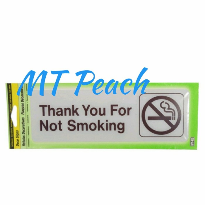 

HY KO SIGN LABEL STICKER ANODIZED STIKER THANK YOU FOR NOT SMOKING MA17