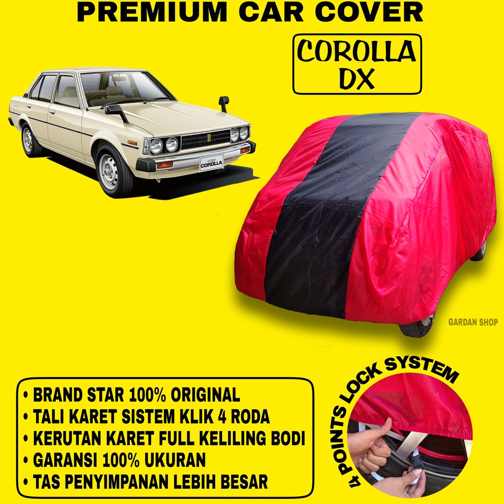 Body Cover COROLLA DX MERAH HITAM Penutup Bodi Mobil Corolla Dx Waterproof PREMIUM