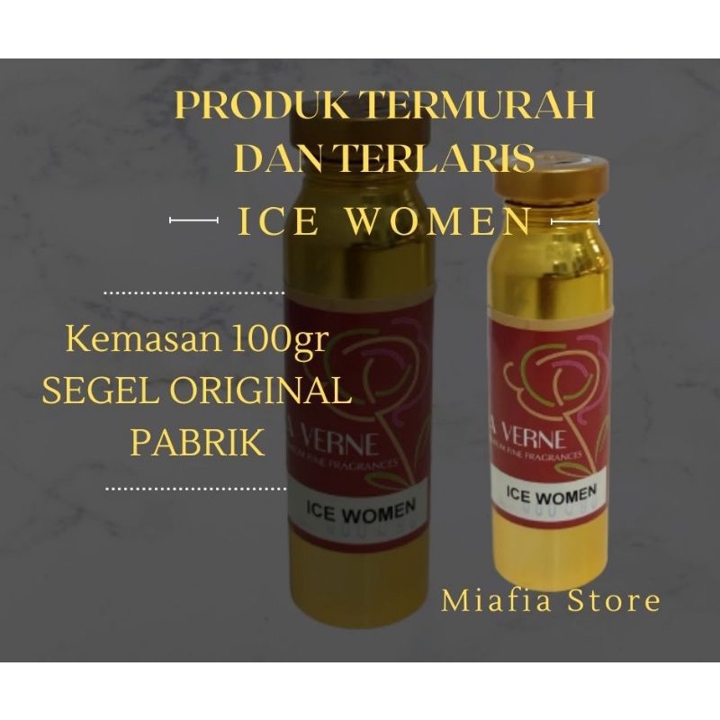 BIBIT / BIANG MINYAK WANGI (PARFUM) ICE WOMEN/ DAVIDOFF COOL WATER WOMEN 100 Gr SEGEL ORIGINAL PABRI