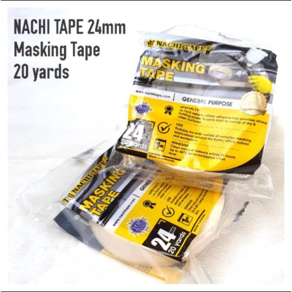 

[ROL] ISOLASI KERTAS MASKING TAPE NACHI 24 MM / 1 INCH