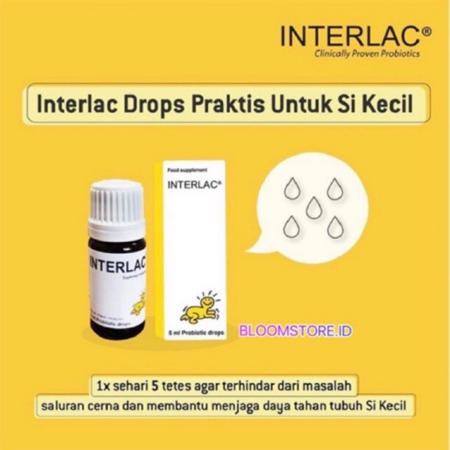 BPOM BIOGAIA INTERLAC Probiotic Oil Drop Drops 5ML 5 ML Probiotik Interlak for Infants Infant