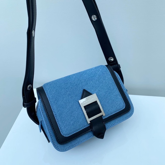 Buckle Strap Croc-Effect Shoulder Bag