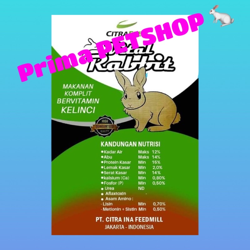 Vital Rabbit makanan kelinci kering Citra feed / pakan kelinci  1kg