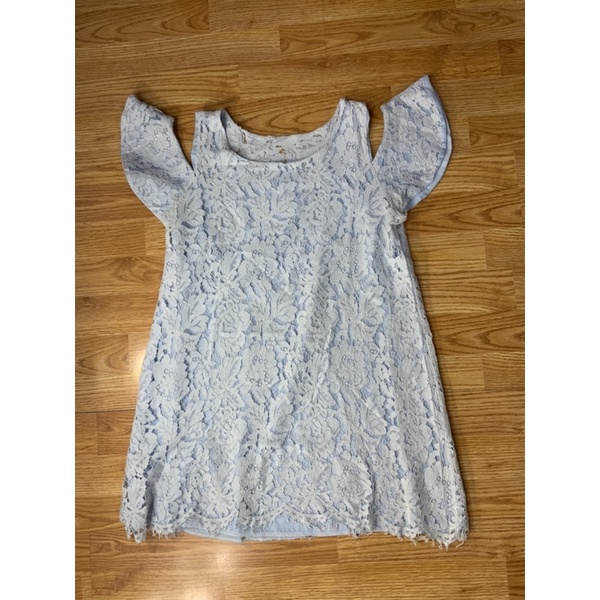 mini dress /atasan Brokat baby blue