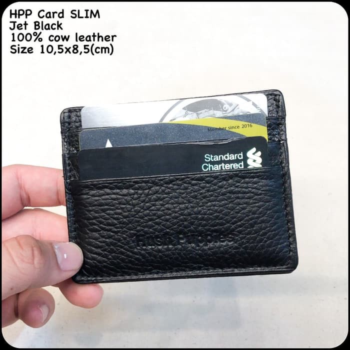 dompet kulit hushpuppies slim jetblack dompet kartu dompet card