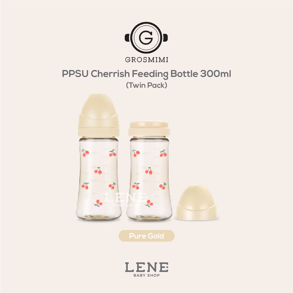 Grosmimi PPSU Cherrish Feeding Bottle 300ml Twin Pack