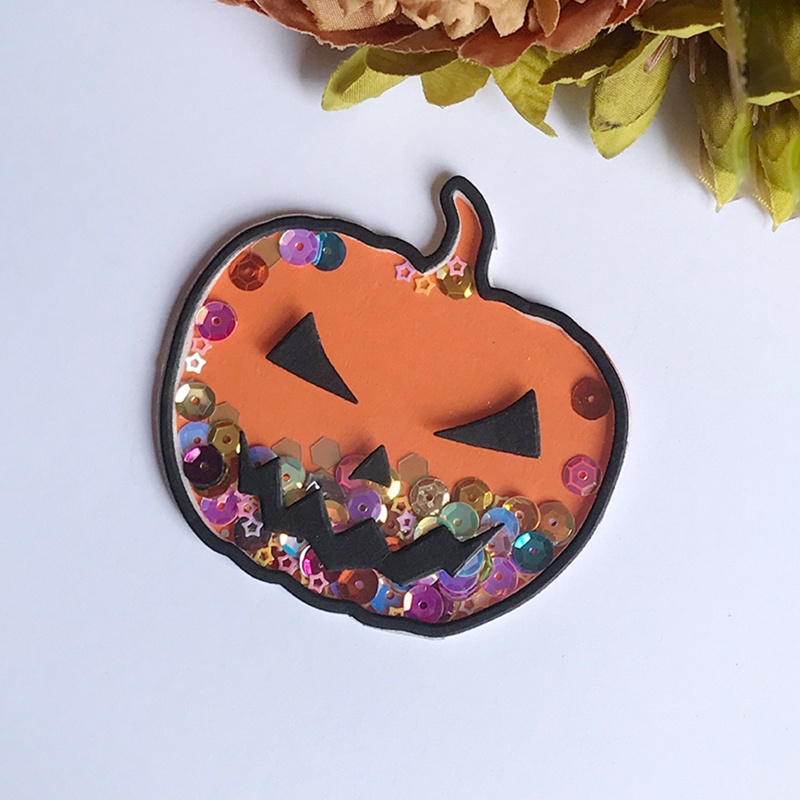 Cetakan Stensil Cutting Dies Motif Labu Halloween Untuk Scrapbook / Craft DIY