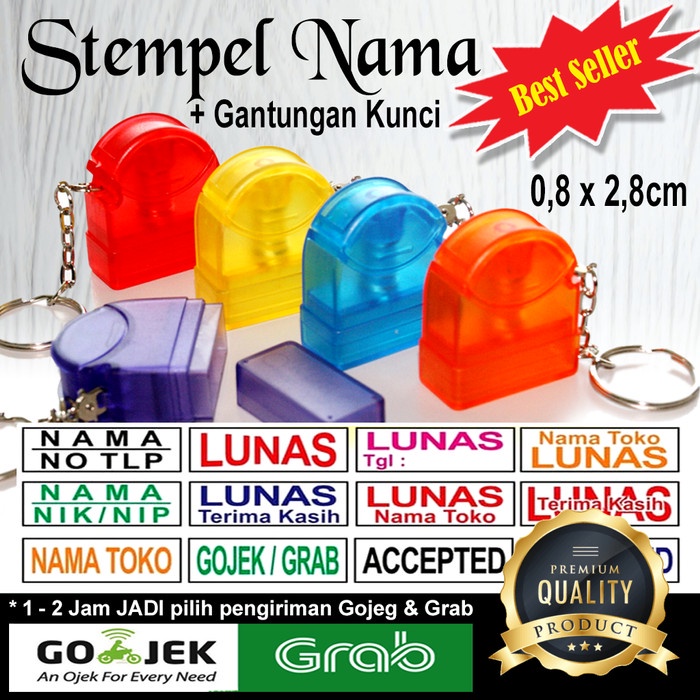 

Hot Sale Stempel Otomatis Nama / Dokter / Bidan / Nip / Lunas / Gantungan Kunci Promo