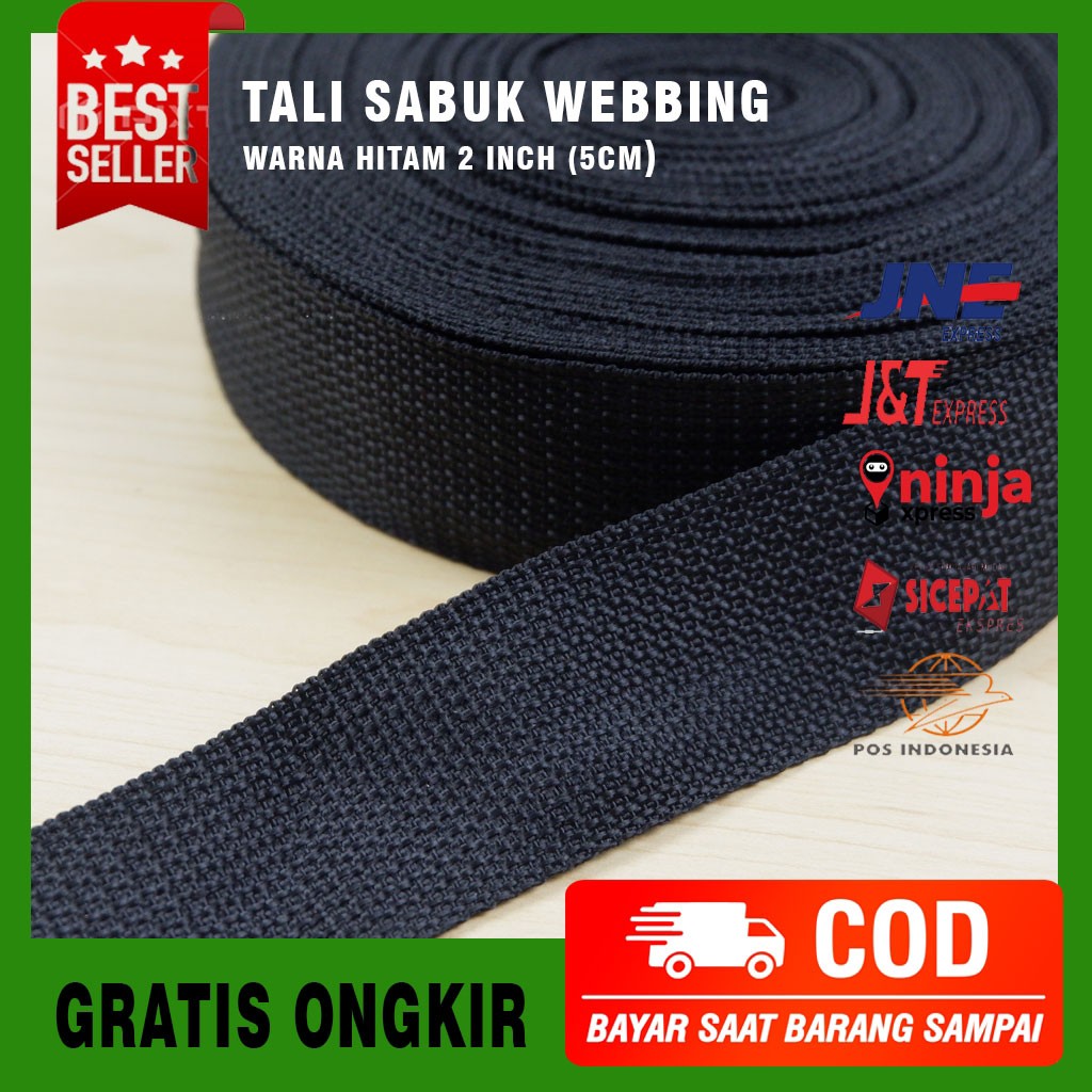 Tali Sabuk Webing Webbing Roll 4 cm 2 cm Tebal Isi -+30 Yard Bahan Nylon Bisan Pelipit Original Berk