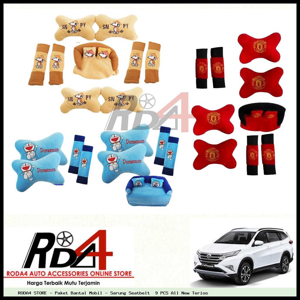 Paket Bantal Mobil - Sarung Seatbelt  9 PCS All New Terios