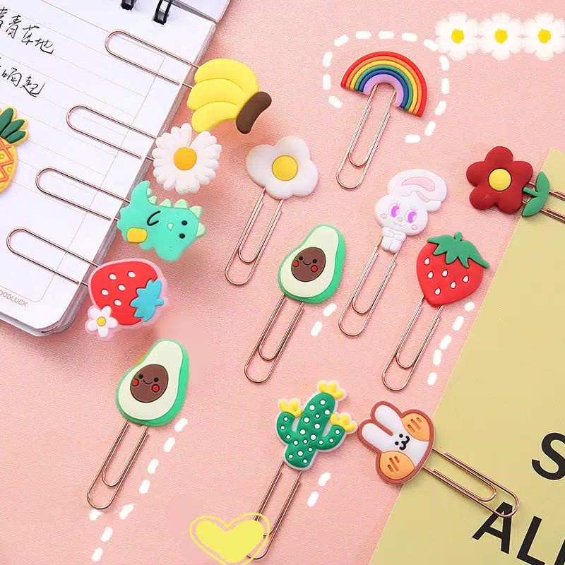 

Klip Kertas Lucu Untuk Penanda Buku / Agenda Kantor / Sekolah / Hadiah